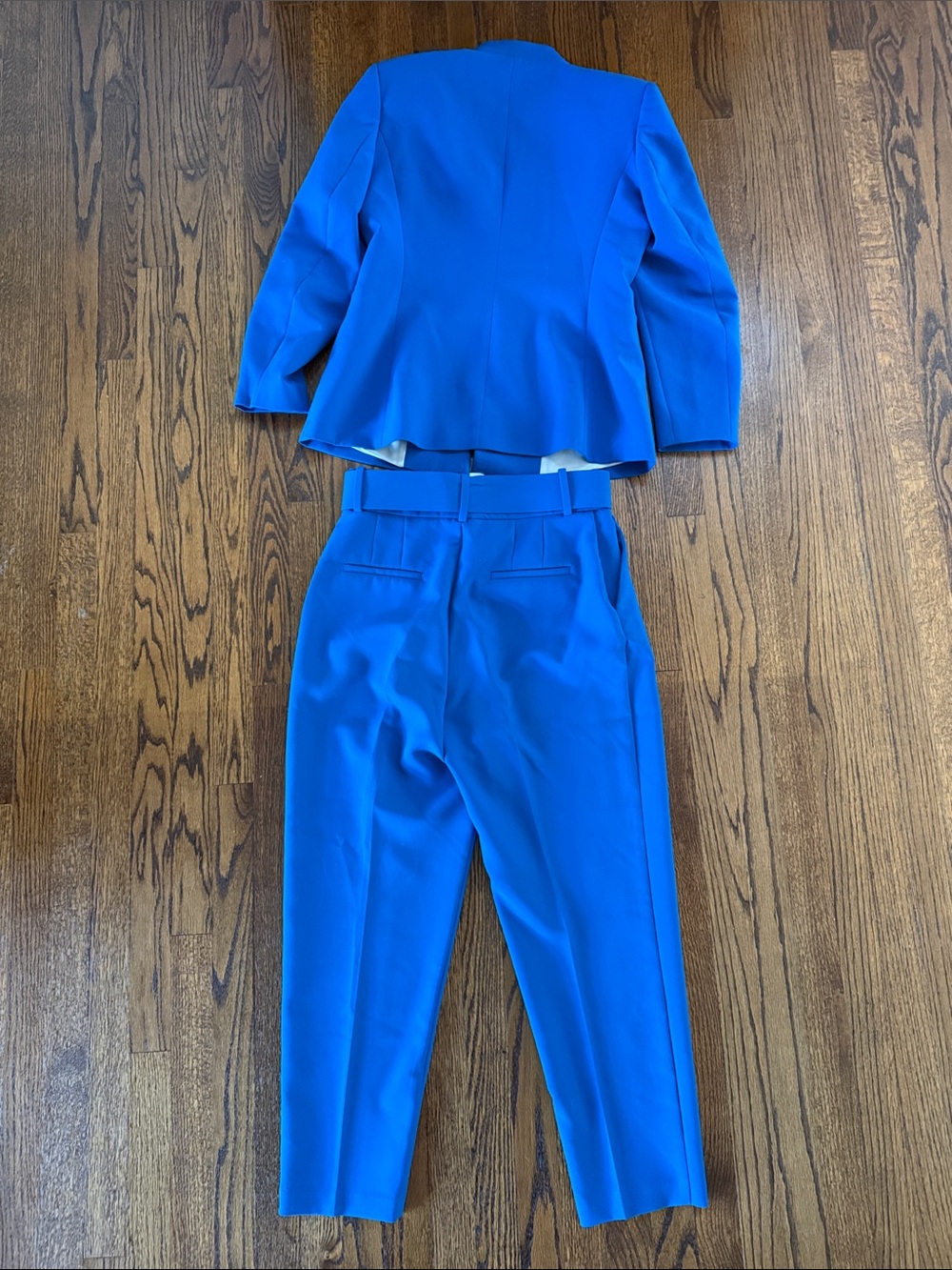 B45 Zara Bold Blue Tailored Women's Large Blazer and Trousers with Belt - Picture 2 of 10